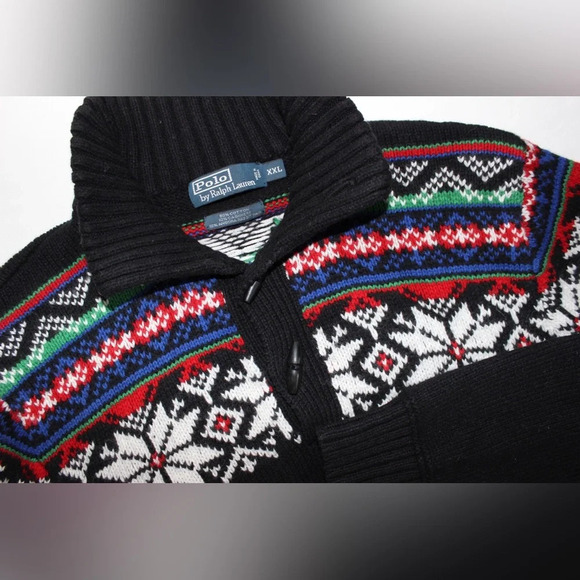 Vintage Polo Ralph Lauren Fair Isle Sweater XXL Nordic Reindeer Angora Cashmere - Picture 1 of 9